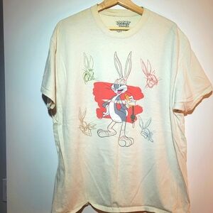 Looney Tunes Off White Bug's Bunny Shirt Size XL